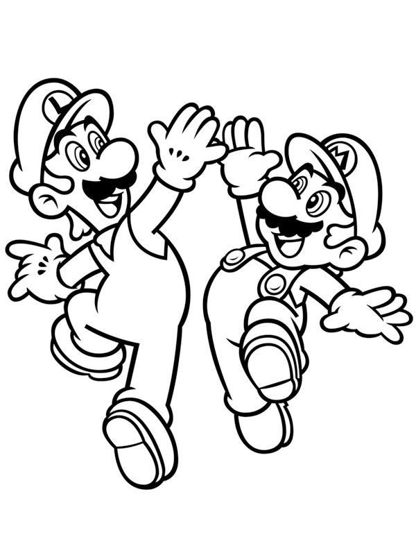 Mario et Luigi Coloriage