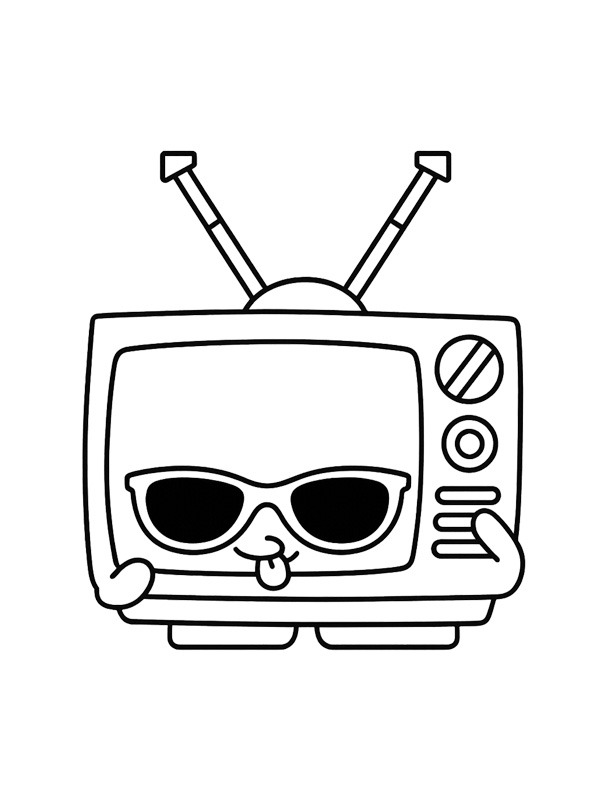 Teenie TV Shopkins Coloriage Teenie TV Shopkins Coloriage