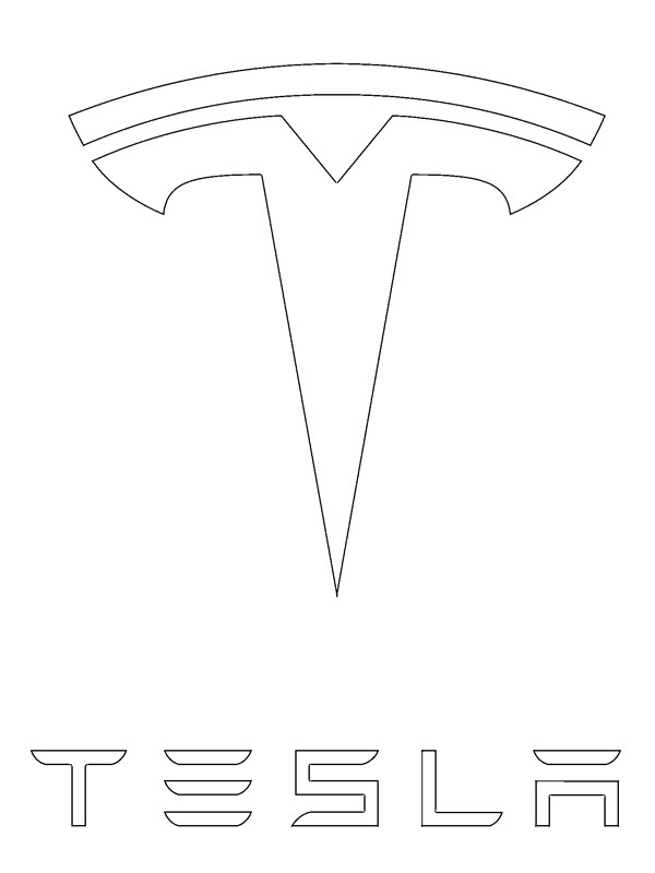 Logo Tesla Coloriage