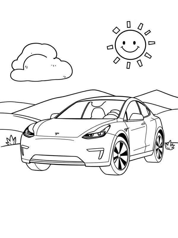 Tesla Model Q Coloriage Tesla Model Q Coloriage
