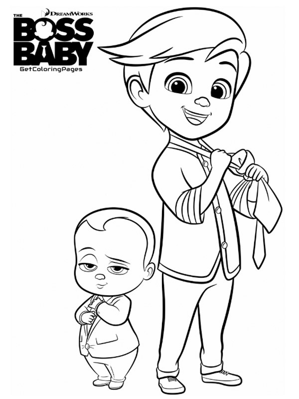 Tim et boss baby Coloriage