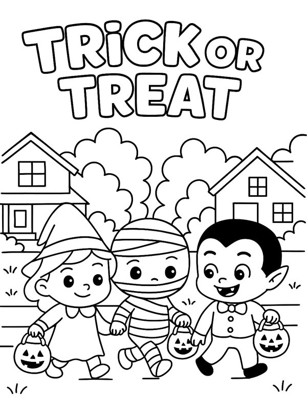 La chasse aux bonbons Coloriage La chasse aux bonbons Coloriage