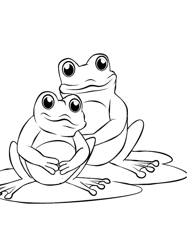 Deux grenouilles Coloriage Deux grenouilles Coloriage
