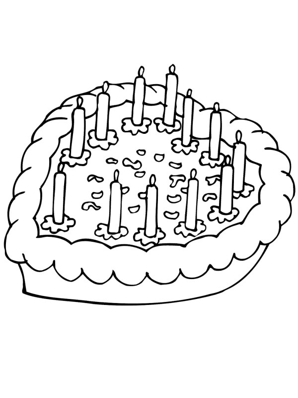 Gâteau St Valentin Coloriage