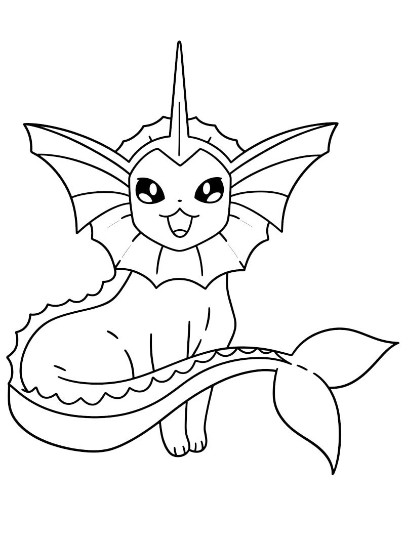Aquali (Pokémon) Coloriage Aquali (Pokémon) Coloriage
