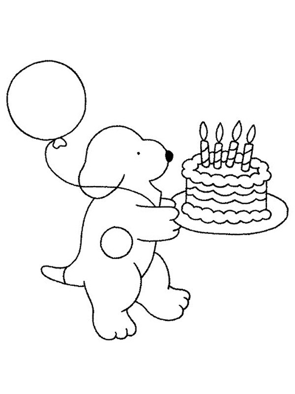 Dribbel gâteau d'anniversaire Coloriage