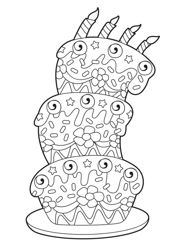 Gâteau Anniversaire Coloriage Gâteau Anniversaire Coloriage