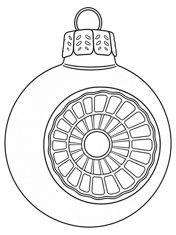 Boule de No&euml;l vintage Coloriage