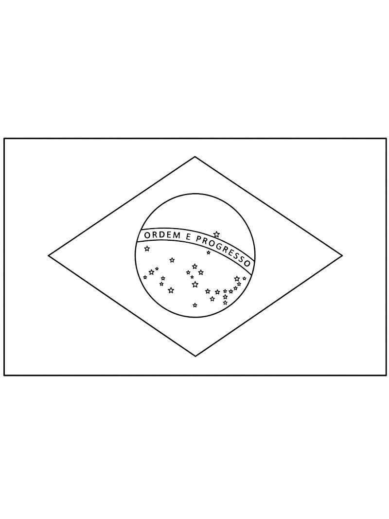 Drapeau du Brésil Coloriage Drapeau du Brésil Coloriage