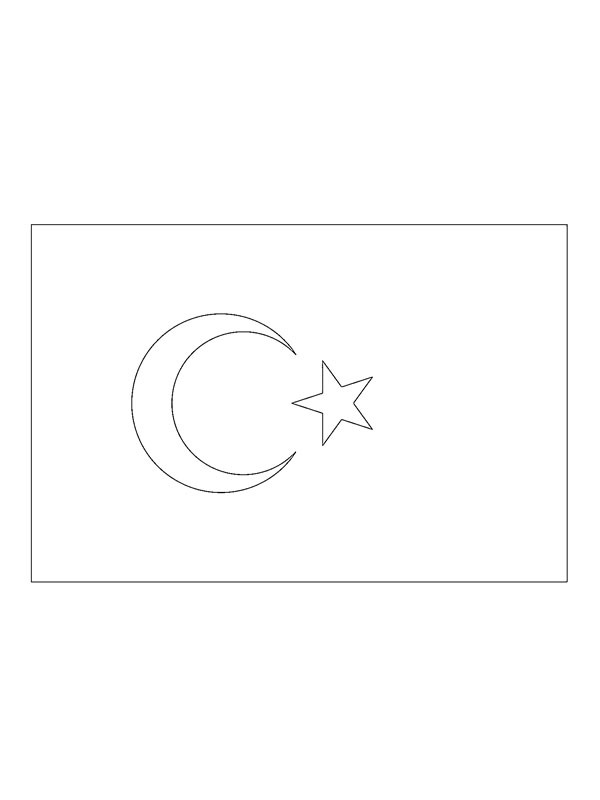 Drapeau de la Turquie Coloriage Drapeau de la Turquie Coloriage