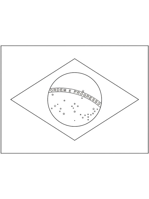 Drapeau du Brésil Coloriage Drapeau du Brésil Coloriage