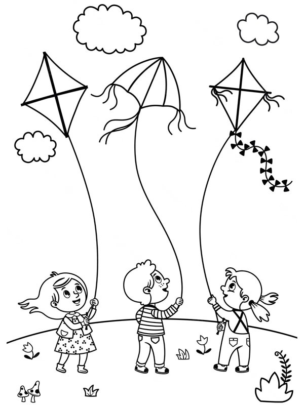 Cerf-volant Coloriage Cerf-volant Coloriage
