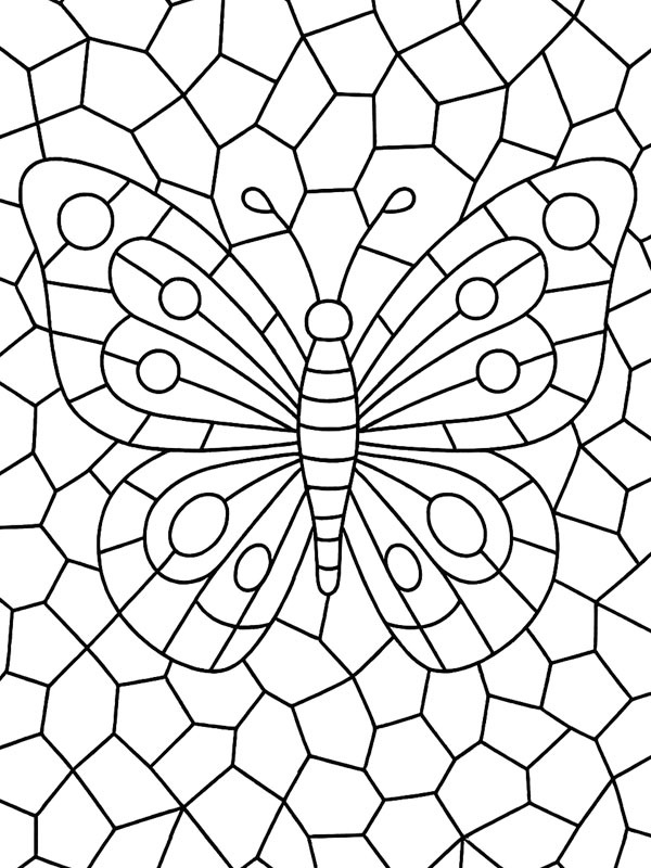 Mosaïque papillon Coloriage Mosaïque papillon Coloriage