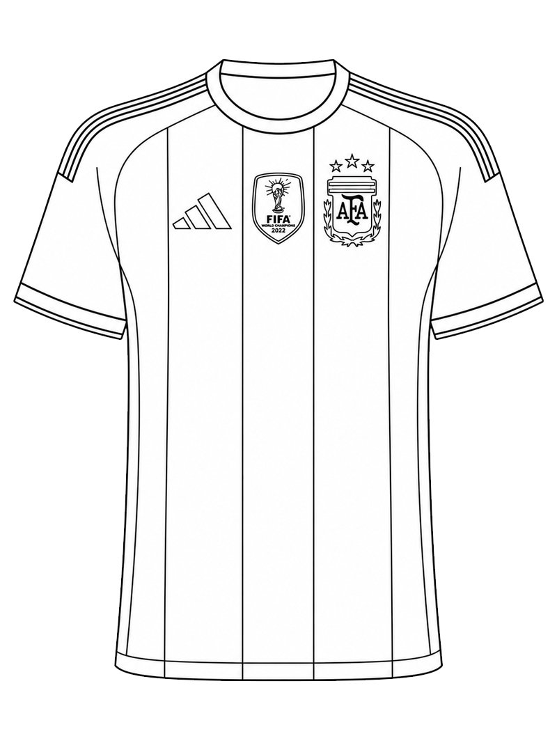 Maillot de Football de l'Argentine Coloriage Maillot de Football de l'Argentine Coloriage
