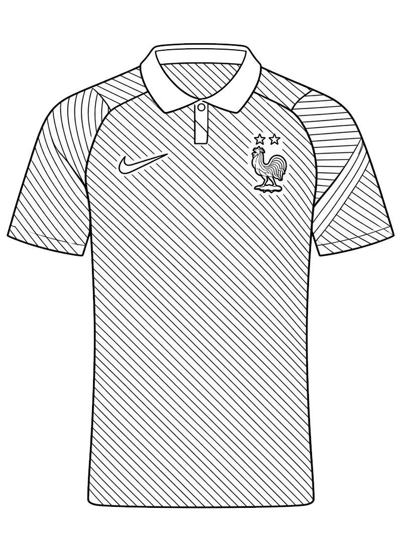 Maillot de foot de France Coloriage Maillot de foot de France Coloriage