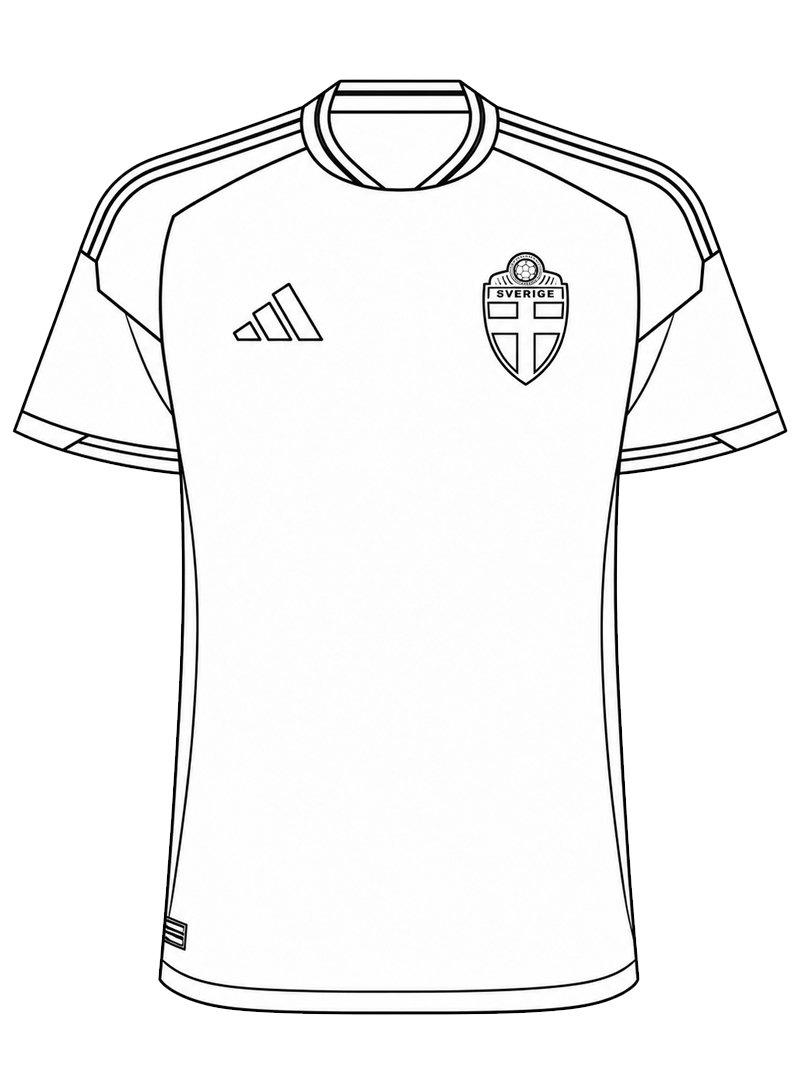Maillot de football de la Suède Coloriage Maillot de football de la Suède Coloriage