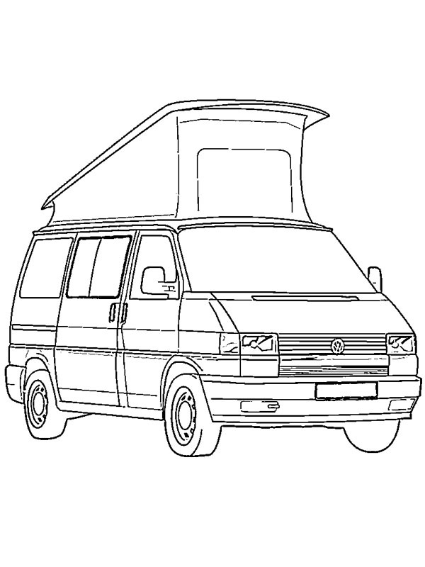 camping-car volkswagen t4 californie Coloriage
