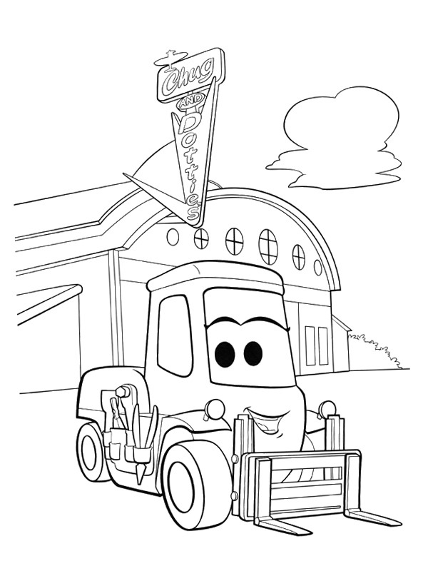 Chariot élévateur Dottie Coloriage Chariot élévateur Dottie Coloriage