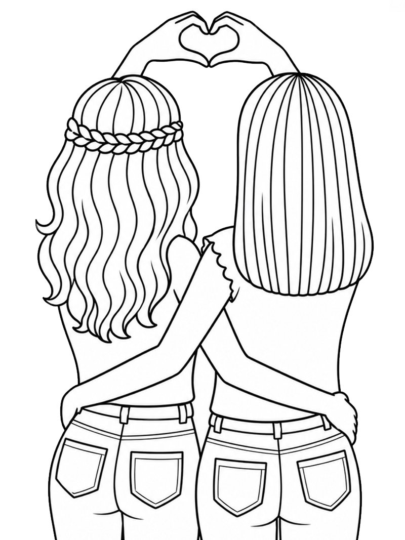 Amies pour Toujours Coloriage Amies pour Toujours Coloriage