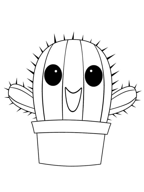 Cactus joyeux Coloriage Cactus joyeux Coloriage