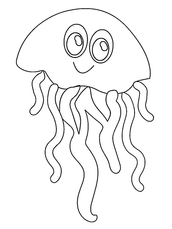 Méduse joyeuse Coloriage Méduse joyeuse Coloriage