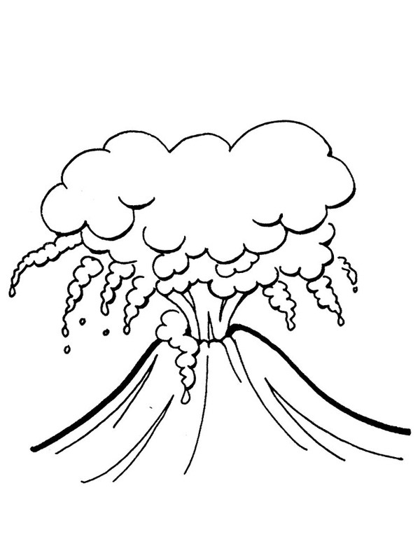 Éruption volcanique Coloriage Éruption volcanique Coloriage