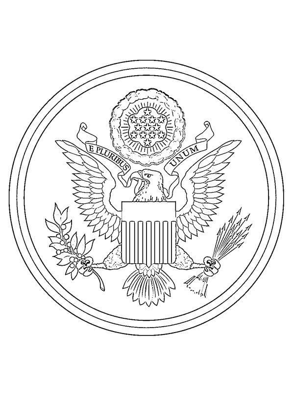 Armoiries des États-Unis Coloriage Armoiries des États-Unis Coloriage