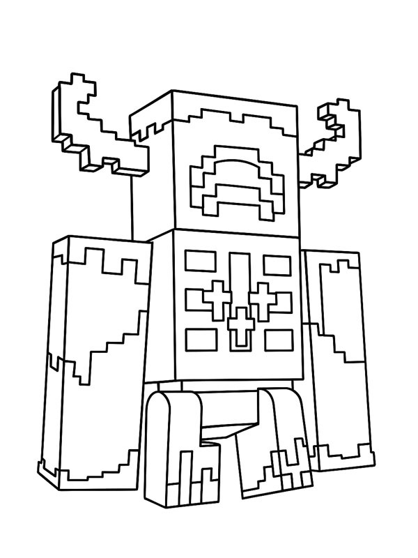 Warden Minecraft Coloriage Warden Minecraft Coloriage