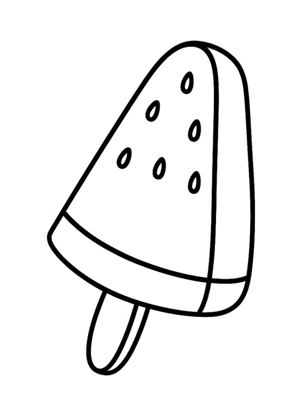 Glace en forme de pastèque Coloriage Glace en forme de pastèque Coloriage