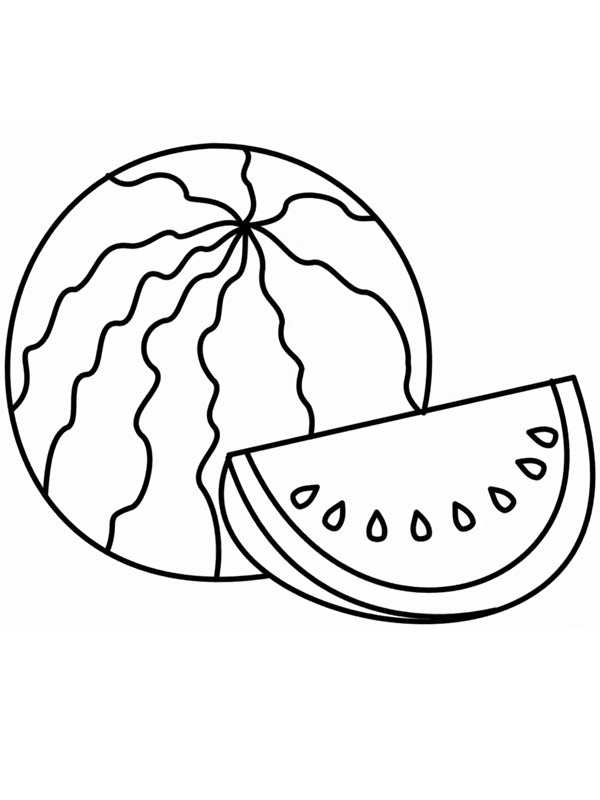 Pastèque Coloriage Pastèque Coloriage