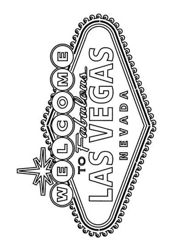 Welcome to Las Vegas Coloriage Welcome to Las Vegas Coloriage