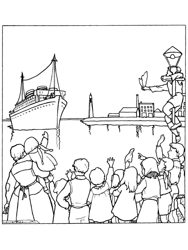 Bienvenue &agrave; Saint-Nicolas Coloriage