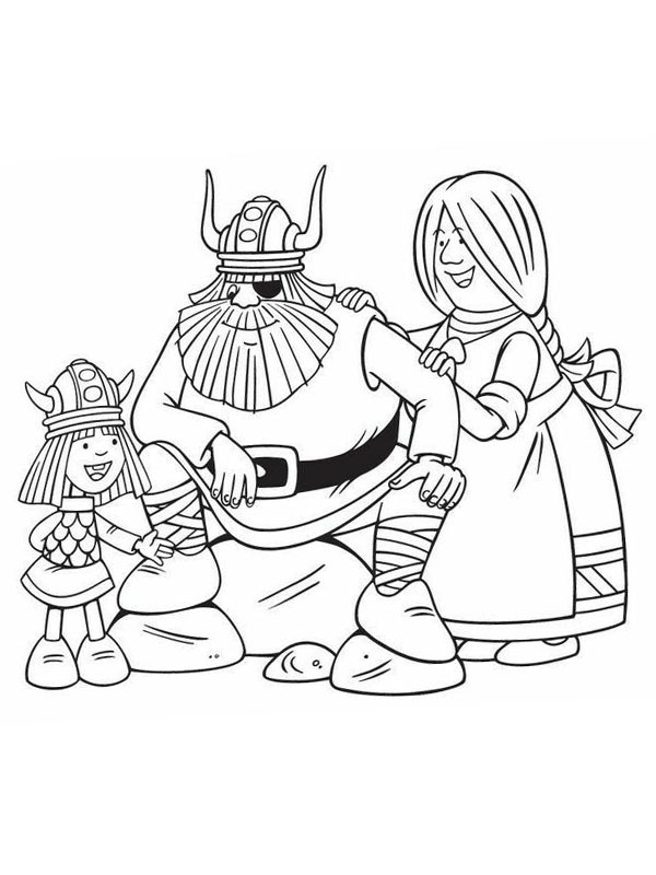 Vic, Halvar et Mère Coloriage
