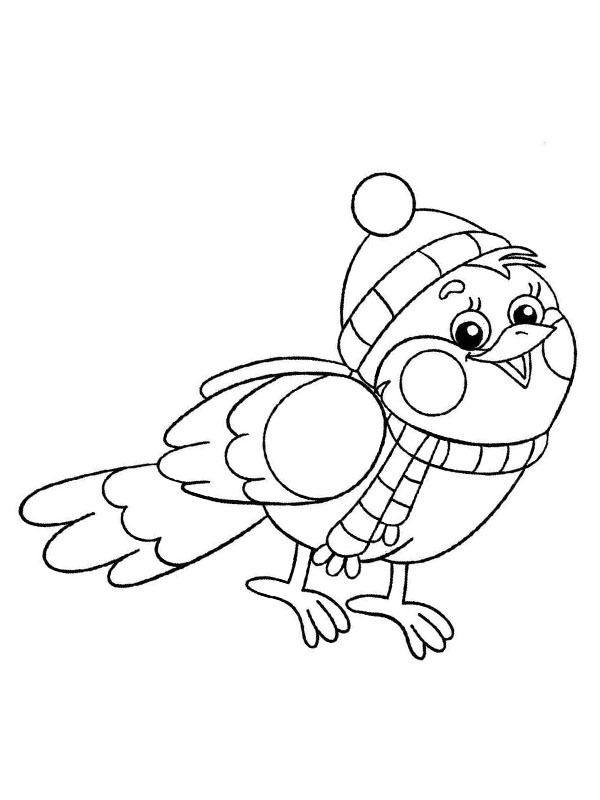 Oiseau hivernal Coloriage Oiseau hivernal Coloriage