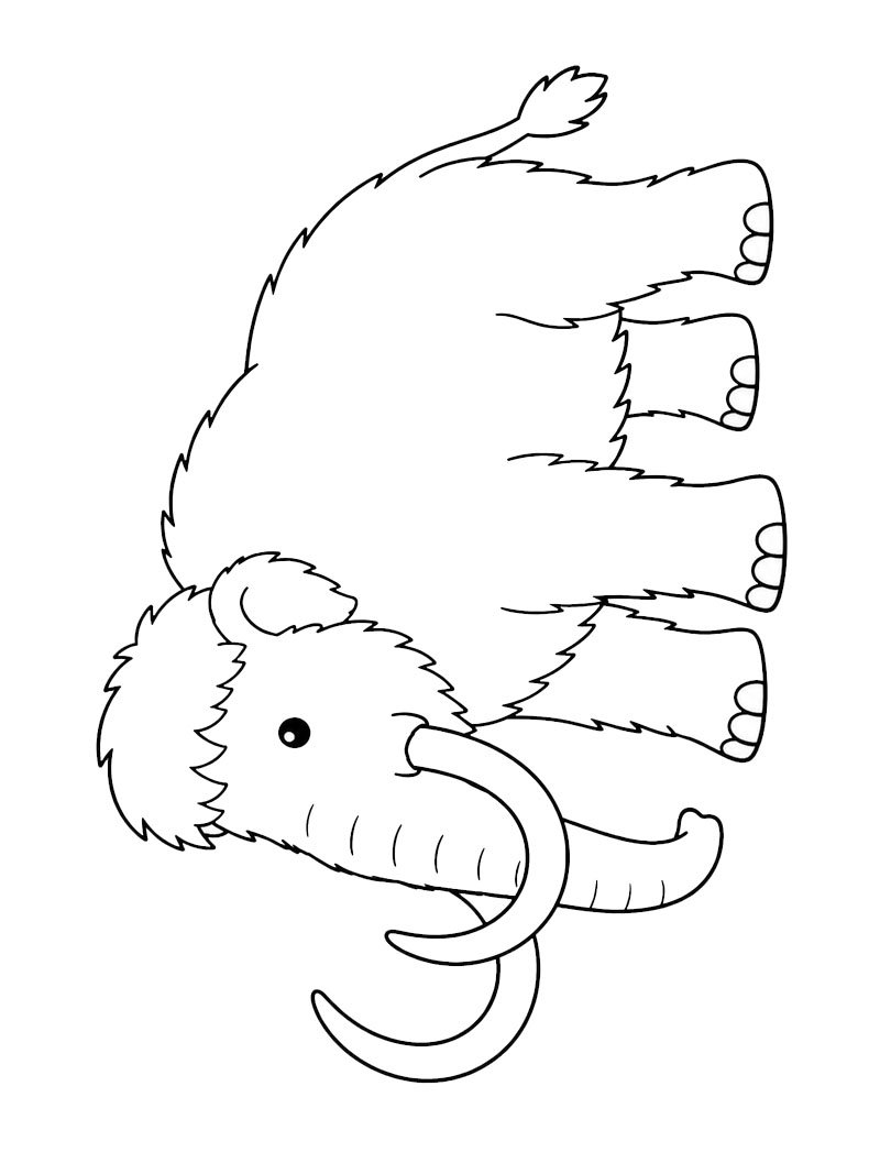 Mammouth laineux Coloriage