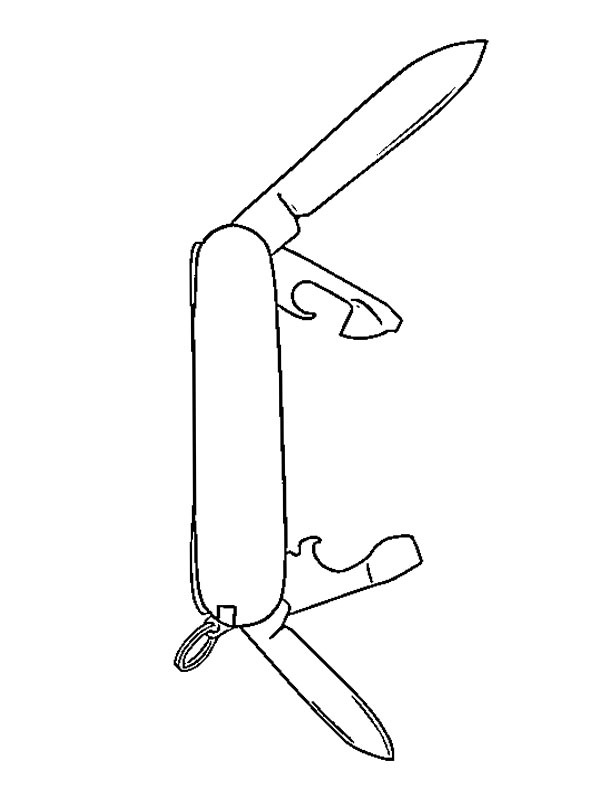 couteau suisse Coloriage