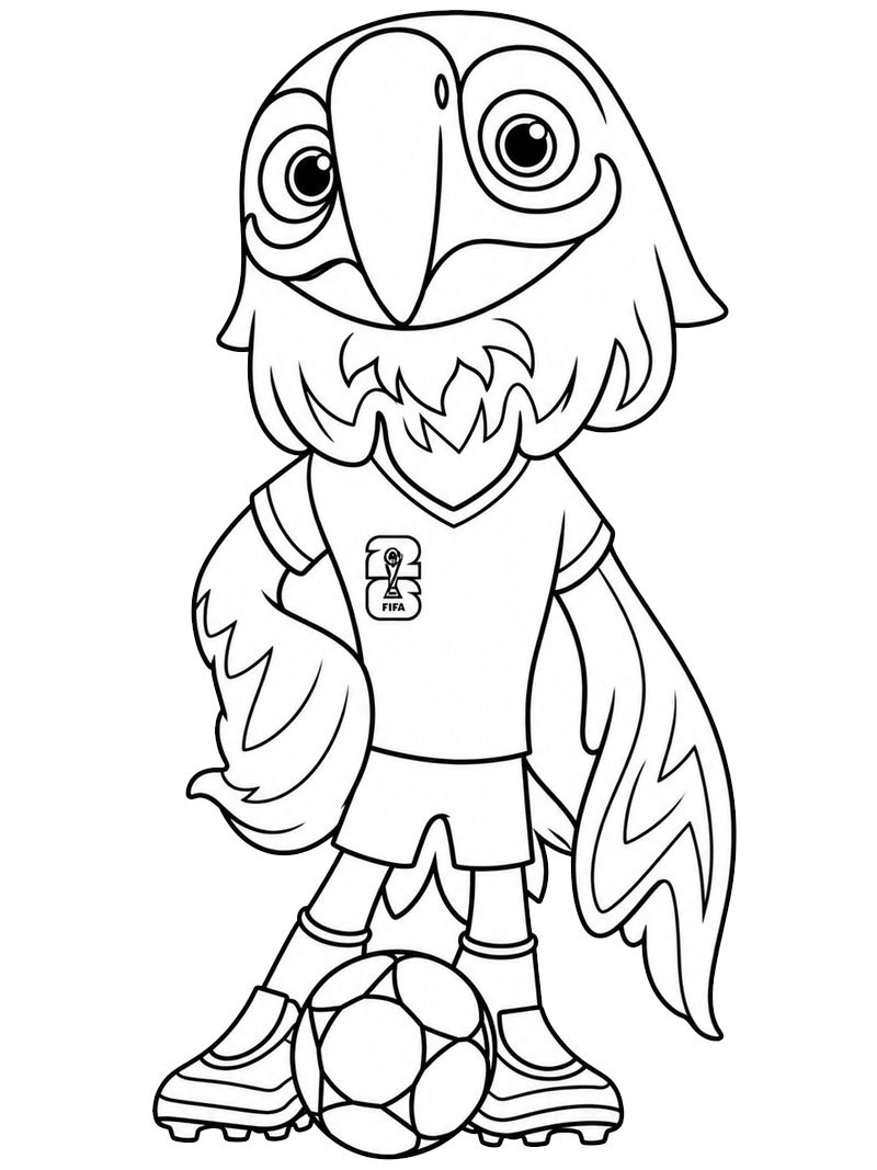 Pygargue à queue blanche Clutch (mascotte de la Coupe du Monde 2026) Coloriage Pygargue à queue blanche Clutch (mascotte de la Coupe du Monde 2026) Coloriage