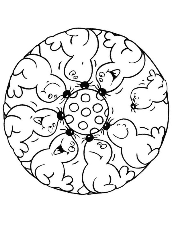Mandala phoques Coloriage Mandala phoques Coloriage
