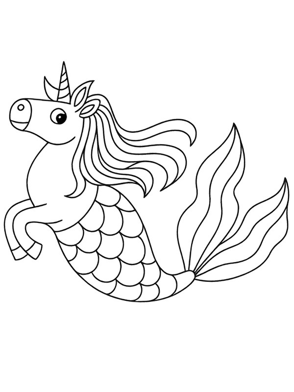 Licorne Sirène Coloriage Licorne Sirène Coloriage