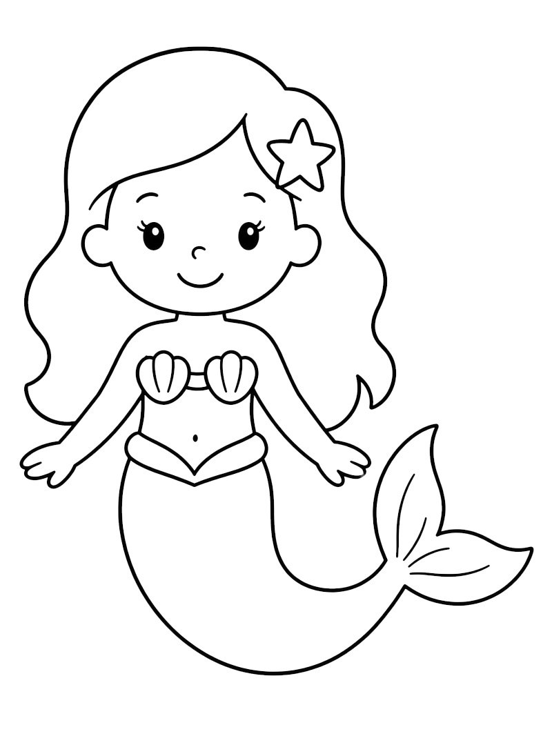 Sirène pour tout-petits Coloriage Sirène pour tout-petits Coloriage