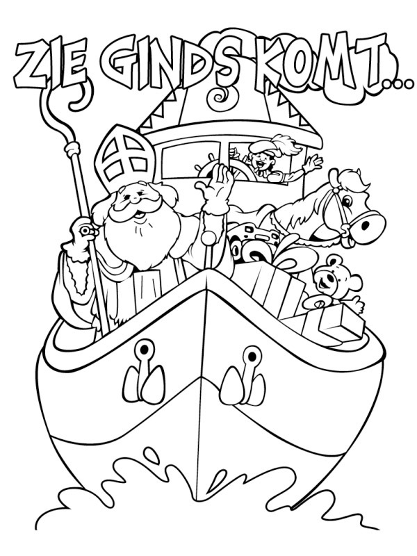 Regarde, le bateau à vapeur arrive Coloriage Regarde, le bateau à vapeur arrive Coloriage