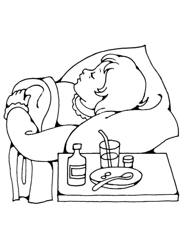 enfant malade Coloriage enfant malade Coloriage