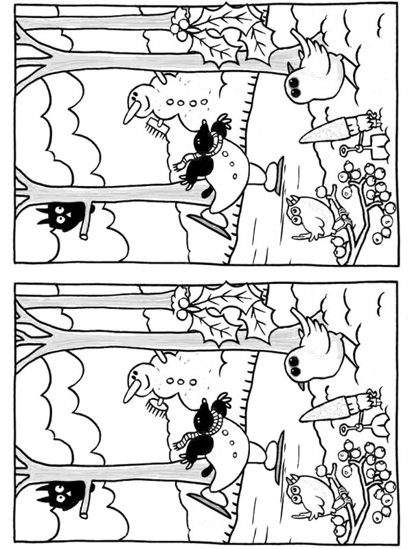 Trouve les 10 différences hiver Coloriage Trouve les 10 différences hiver Coloriage