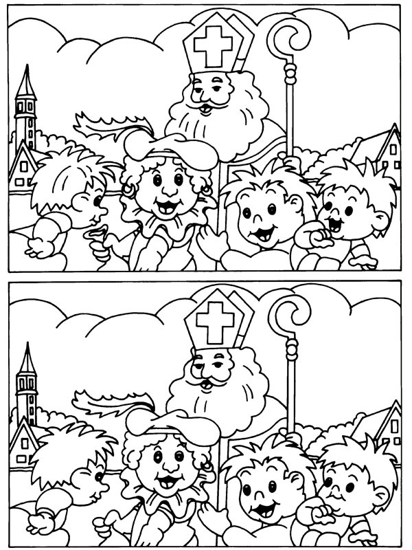 Trouve les différences Saint Nicolas Coloriage Trouve les différences Saint Nicolas Coloriage