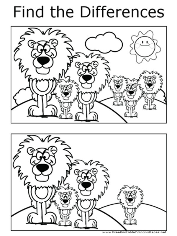 repérez les différences : lion Coloriage repérez les différences : lion Coloriage
