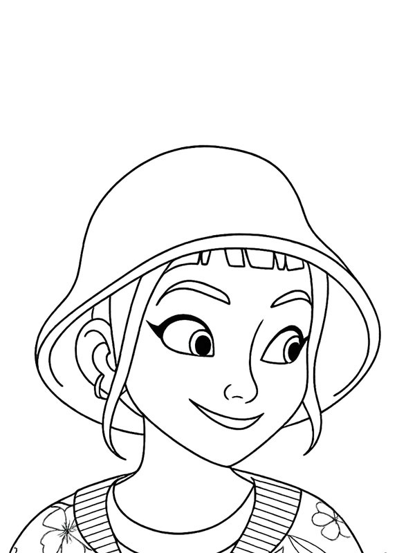Zoey avec un chapeau (KPop Demon Hunters) Coloriage Zoey avec un chapeau (KPop Demon Hunters) Coloriage