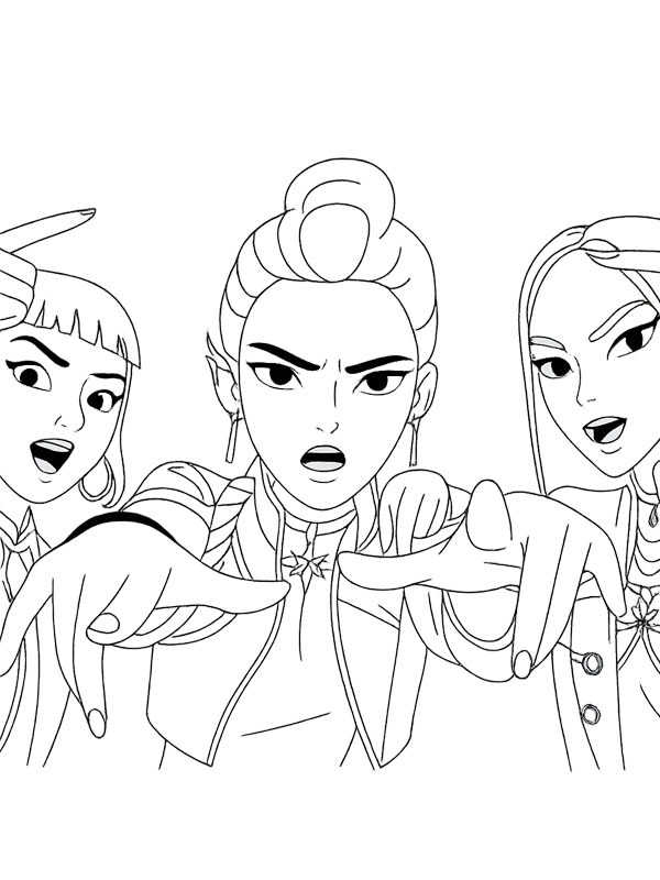 Zoey, Rumi et Mira Coloriage Zoey, Rumi et Mira Coloriage