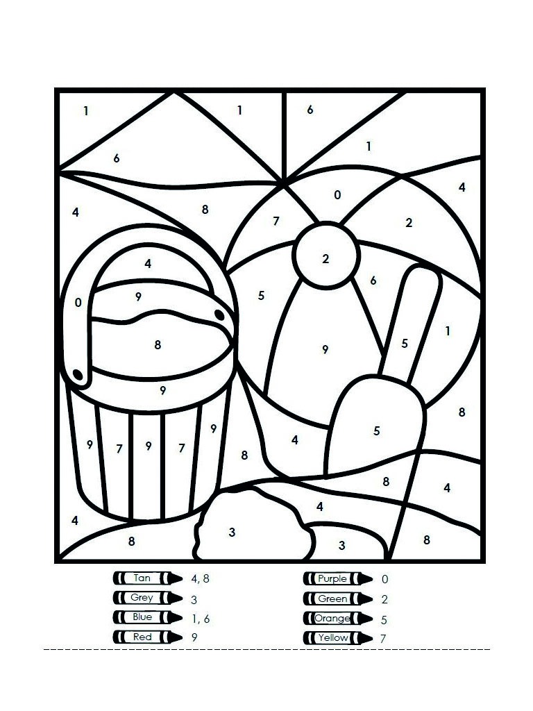 L'été couleur par numéro Coloriage L'été couleur par numéro Coloriage