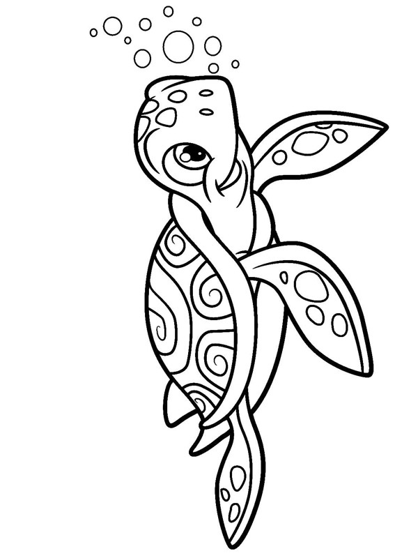 Tortue qui nage Coloriage Tortue qui nage Coloriage